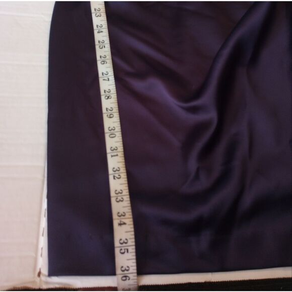 David's Bridal eggplant runched side sleeveless formal - Picture 5 of 9